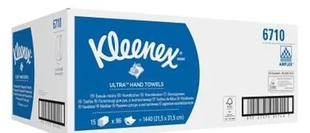  Kleenex Ultra ručníky papírové bílé,skládané,96 útržků, 21,5 x 31,8 cm