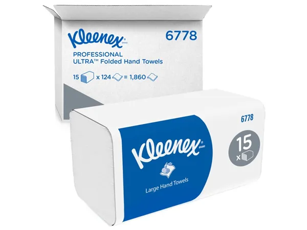 Ručníky Kleenex skládané papírové,31,80 cm x 21,50 cm