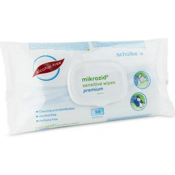 Mikrozid Sensitive wipes premium 50 ks     