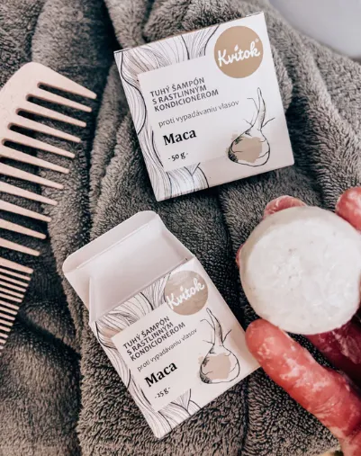 Kvitok Tuhý šampon s kondicionérem Maca - 50 g