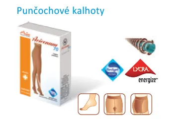 Punčochové kalhoty, L, černé, malý klínek, Avicenum PHLEBO 70