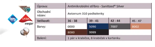 Podkolenka vel. 39-41, černé, Avicenum PHLEBO 310 COTTON
