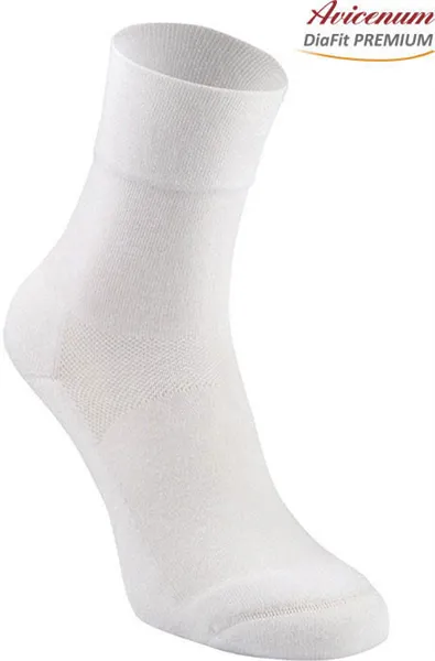 Ponožky bavlněné 41-44, bílé 0000, DiaFit PREMIUM