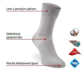 Ponožky bavlněné, 44-47, modrá/limeta 5060, DiaFit CLASSIC