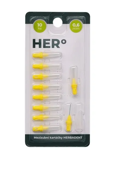 HER - mezizubní kartáček - 0,6 mm žlutý