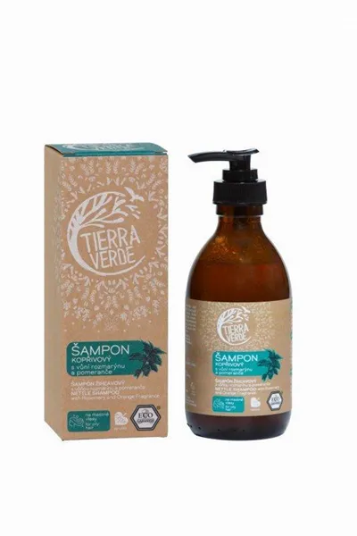 Tierra Verde Kopřivový šampon na mastné vlasy s pomerančem a rozmarýnem (230 ml)