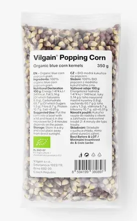 Vilgain Kukuřice na popcorn BIO 350g
