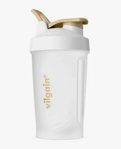 Vilgain Shaker Pro 400ml - s praktickým poutkem, zaobleným dnem a spirálou, bílý