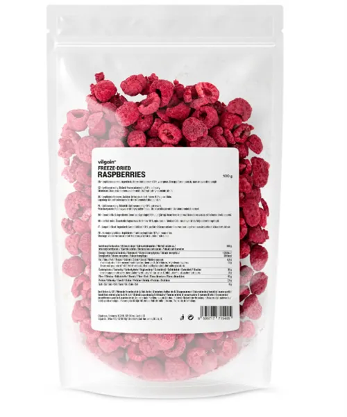 Vilgain Lyofilizované maliny 100g ⁠–⁠ 100 % šetrně sušeného ovoce