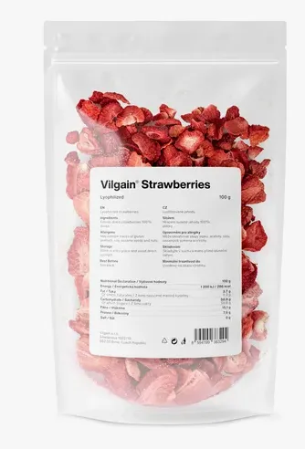 Vilgain Lyofilizované jahody ⁠–⁠ 100 % šetrně sušeného ovoce, 100g