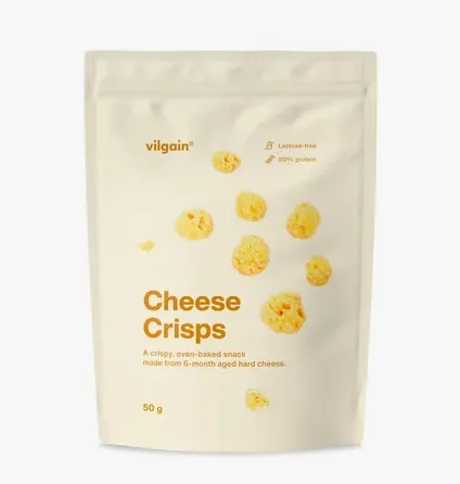 Vilgain Sýrové křupky ⁠–⁠ křupavý snack, bez příchutě, 50g