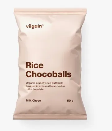 Vilgain Rice Chocoballs BIO ⁠–⁠ mléčná čokoláda 50g
