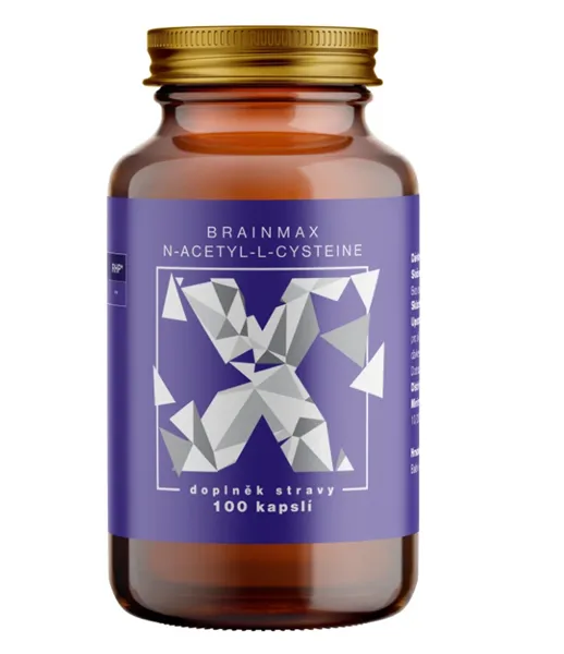 BrainMax N-Acetyl-L-Cysteine, NAC, 100 rostlinných kapslí