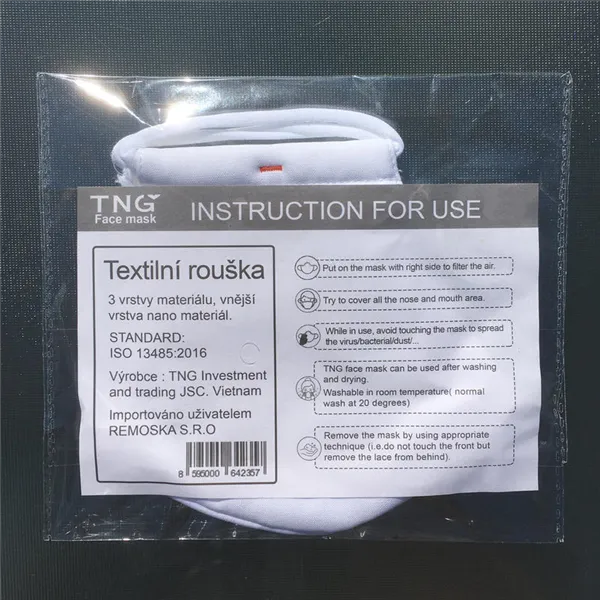 Rouška textilní, antibakteriáln, vel.L, bílá