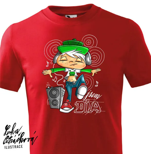 DIA triko Music vel. L, červená