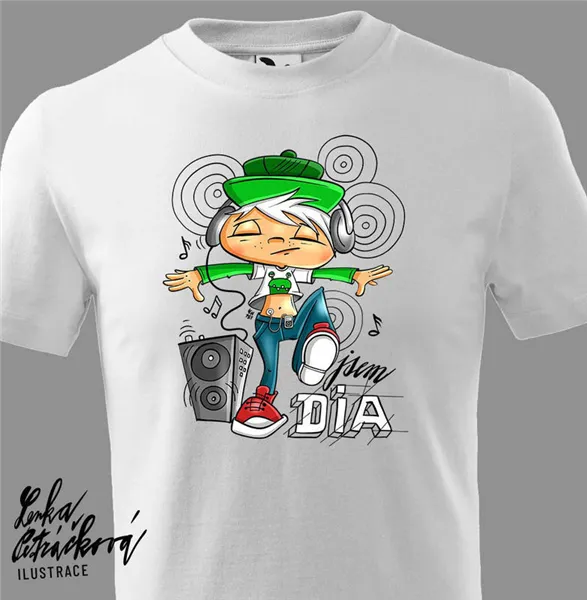 DIA triko Music vel. XL, bílá