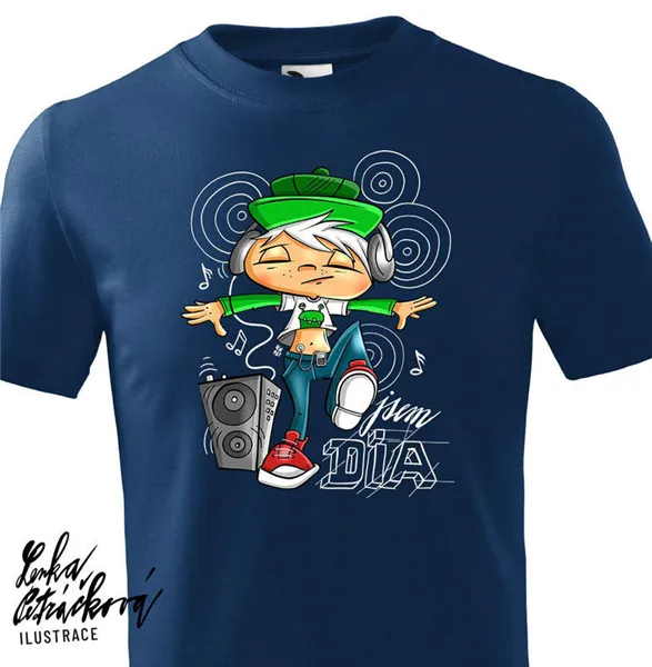 DIA triko Music vel. XL, tm. modrá