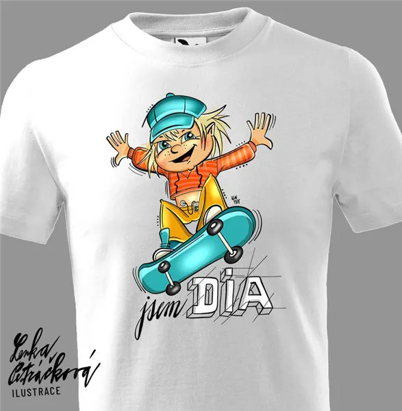 DIA triko Skejťák vel. 104-110 cm/ 3-4 roky, bílá