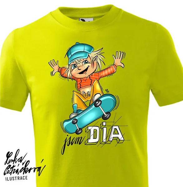 DIA triko Skejťák vel. 104-110 cm/ 3-4 roky, limetka