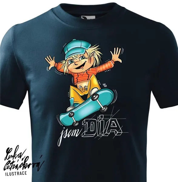 DIA triko Skejťák vel. M, tm. modrá