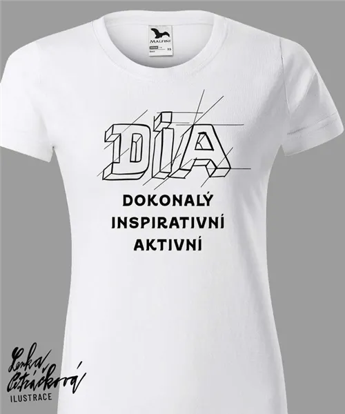 DIA triko text vel. 146 cm/10 let, bílá