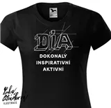 DIA triko text vel. 146 cm/10 let, černá
