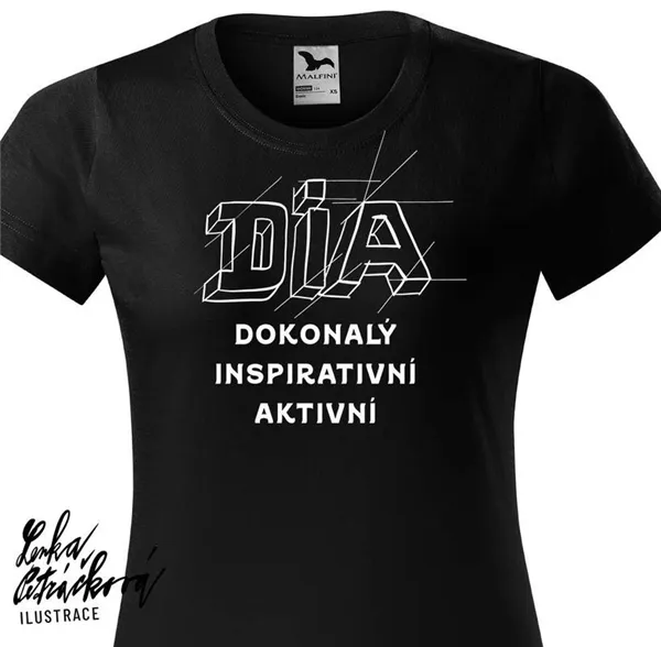 DIA triko text vel. 146 cm/10 let, černá