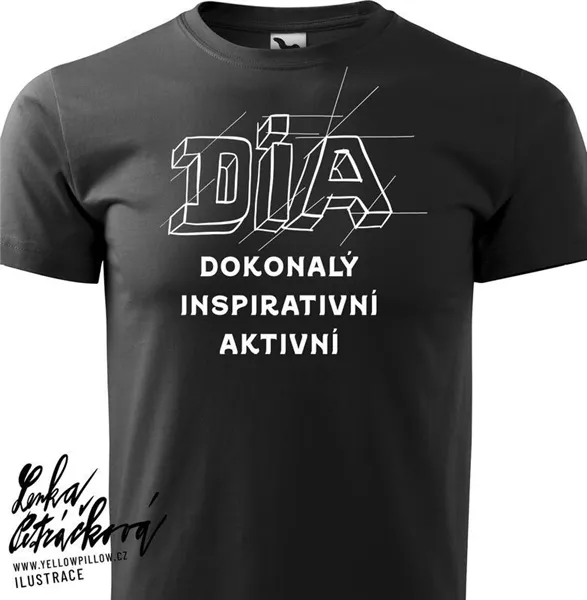 DIA triko text vel. M, černá, pánské