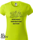 DIA triko text vel. 158 cm/12 let, limetka