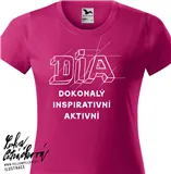 DIA triko text vel. 158 cm/12 let, růžová