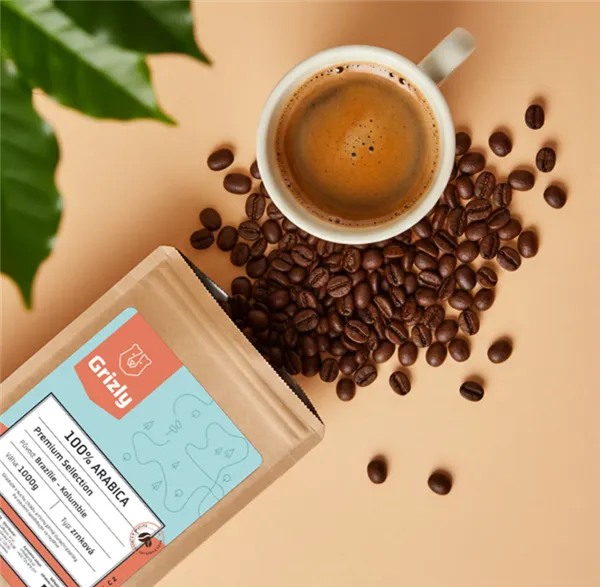 Grizly Pražená zrnková káva 100% Arabica Premium Selection, 1000g