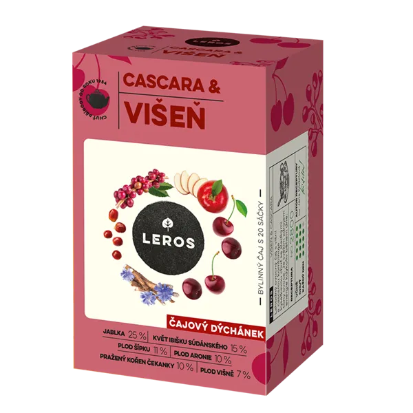 Leros Čajový dýchánek Cascara & Višeň 20ks, nálevových sáčků