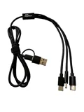 Nabíjecí kabel 6v1, výstupy 3x USB-C, černý Argomed