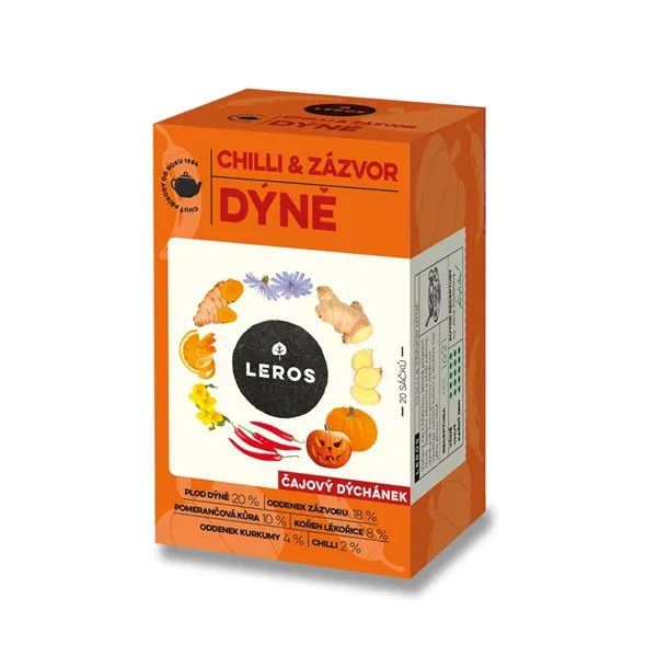 Leros Čajový dýchánek Dýně, Chilli & Zázvor 20ks nálevových sáčků