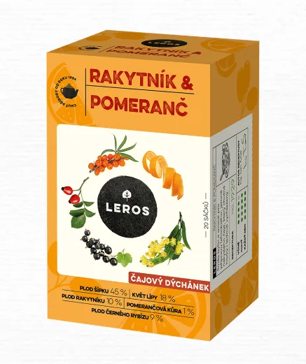 Leros Čajový dýchánek Rakytník & pomeranč 20 sáčků
