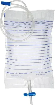 Močový sáček  s dolní výpustí (zpětný ventil), 90 cm, 2000 ml