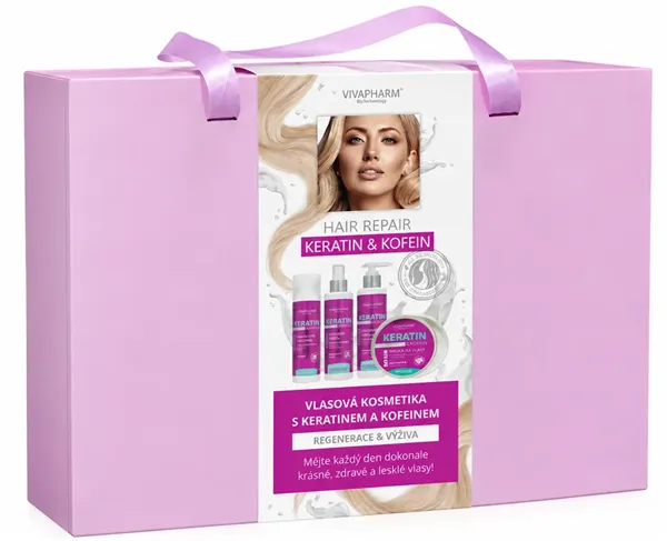 Velký dárkový box vlasové péče s keratinem a kofeinem 7ks
