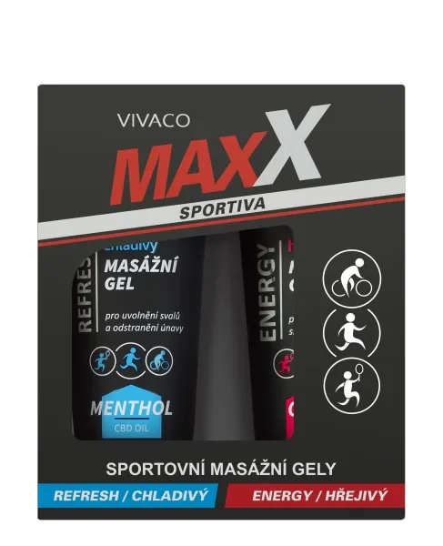 Dárková sada Maxx Sportiva masážní gel chladivý+hřejivý
