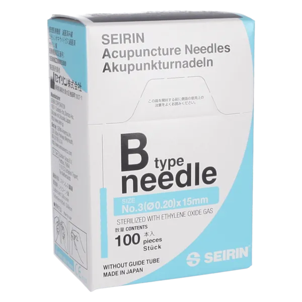 Jehly Seirin typ B/3 s plastikovým (PP) držátkem modré 0,20x15 mm