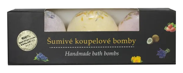 Koupelová bomba Levandule, Měsíček, Růže, 3 x 45g