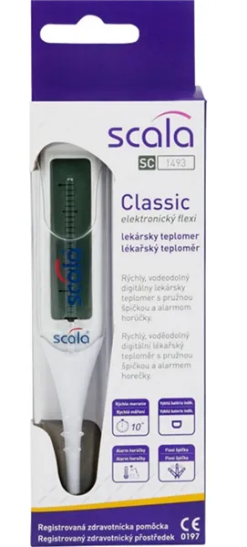 Lékařský teploměr SC1493, voděodolný, s alarmem horečky