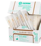 Jehly Seirin typ J/8 s plastikovým držátkem, aplikační trubičkou, hnědé 0,30 x 30 mm