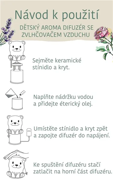 Dětský aroma difuzér se zvlhčovačem vzduchu