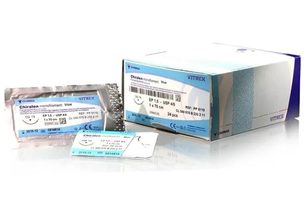 Chiraflon monofilament blue DS 19 USP 3/0-EP 2 1x45cm