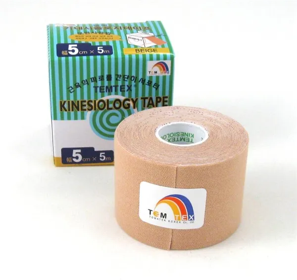Temtex tape Classic, 5 cm x 5 , tejpovací páska béžová