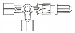 Trojcestný kohout červený NO PVC