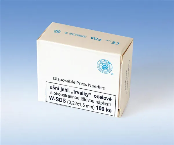 Jehličky ušní, ocelové s oboustranou náplastí 0,22x1,5mm, CD22-022x1,5