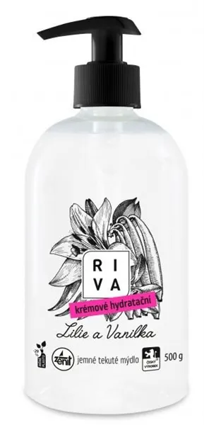 Tekuté mýdlo krémové, hydratační s pumpičkou Riva 500 g